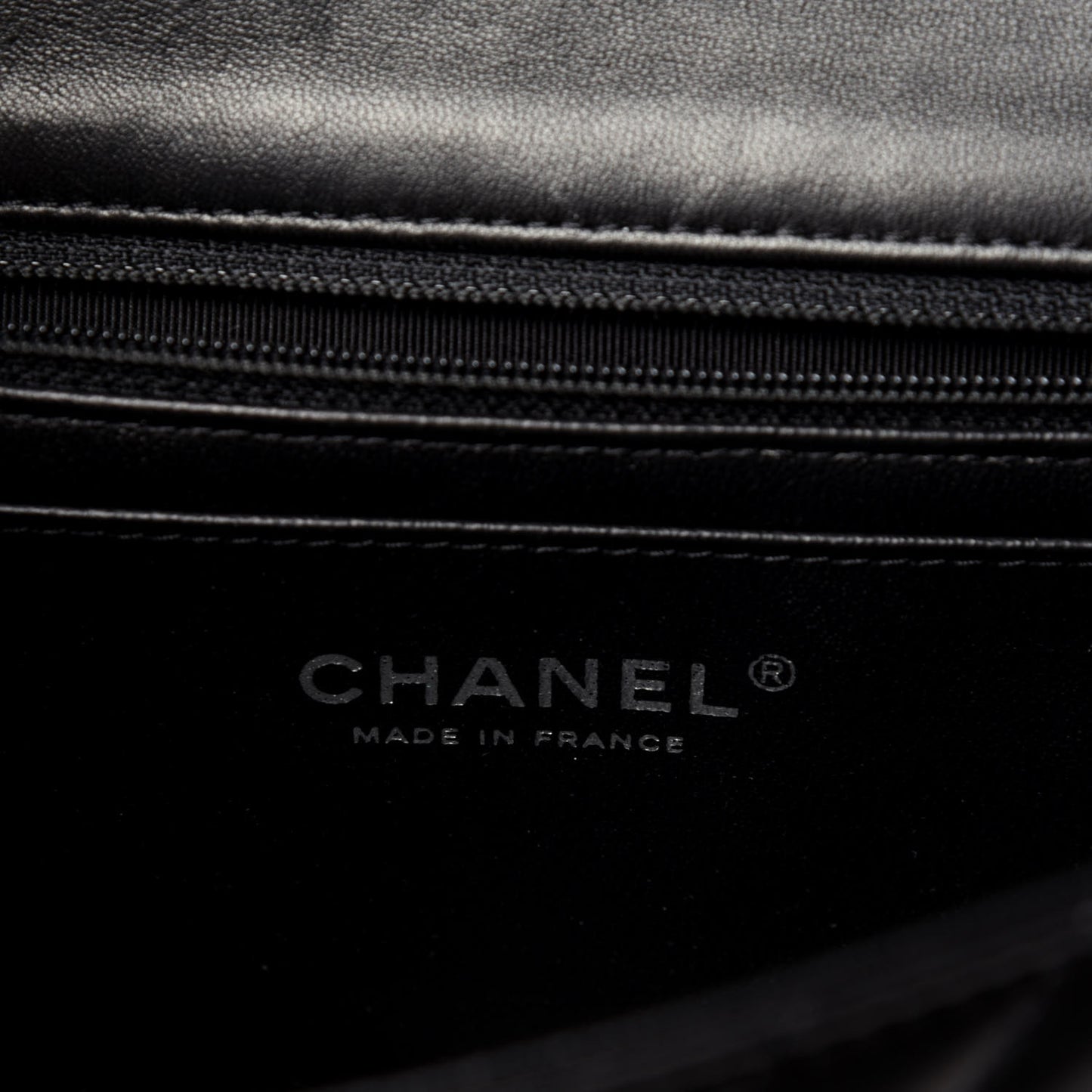 Lambskin Chevron Quilted Mini Rectangular Flap So Black