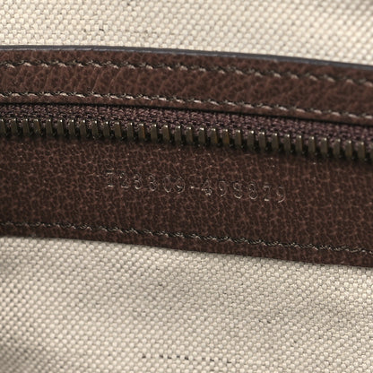 Gucci GG Supreme Monogram Textured Dollar Calfskin Web Medium Ophidia Top Handle Duffle Bag Beige Ebony New Acero 7 of 10
