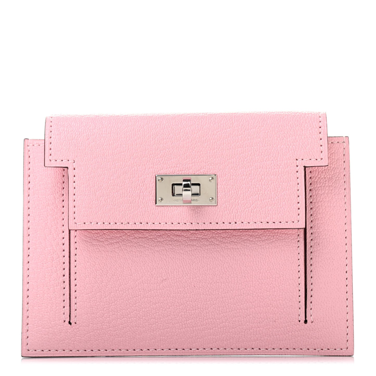 Chevre Mysore Kelly Pocket Compact Wallet Rose Sakura