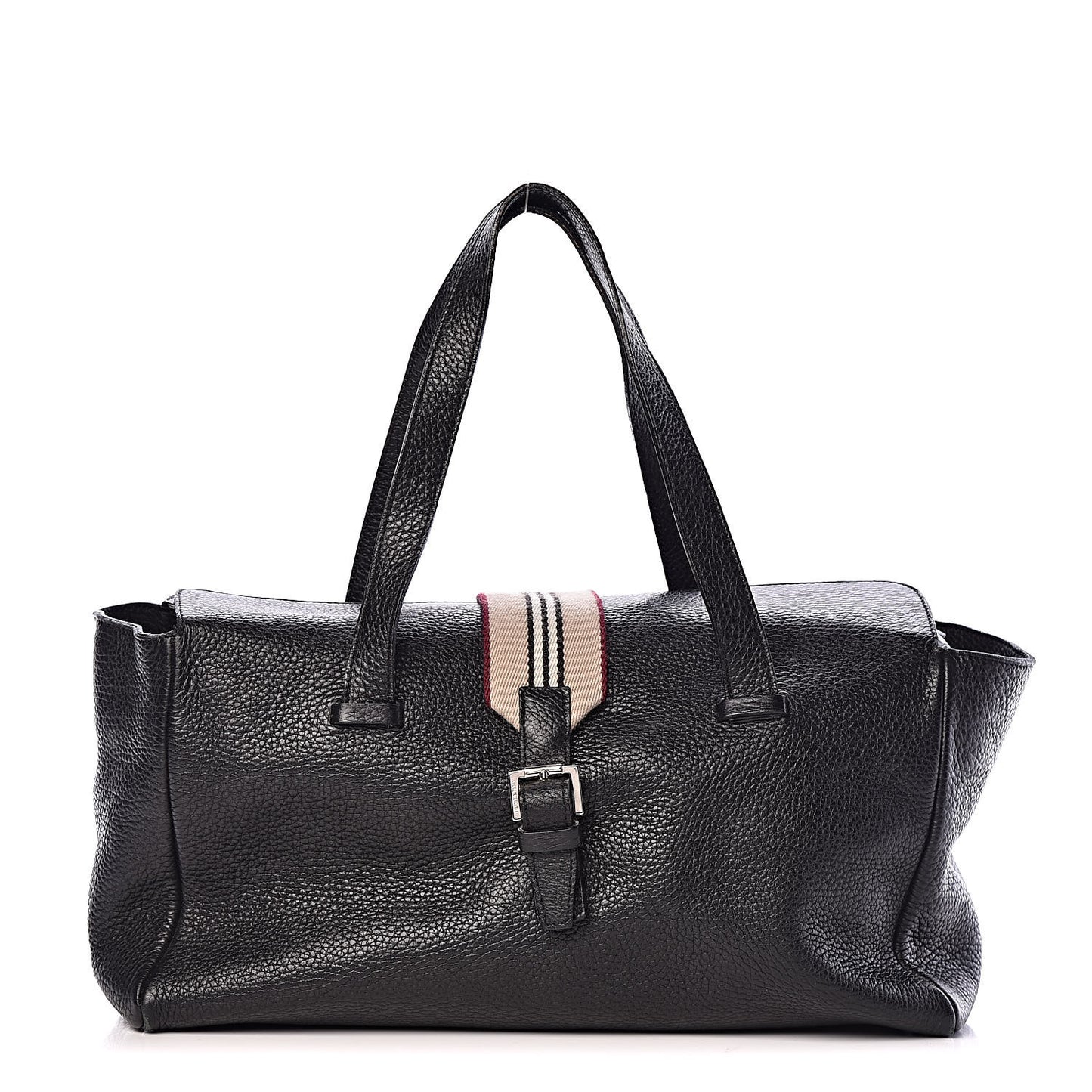 London Grainy Calfskin Shoulder Bag Black