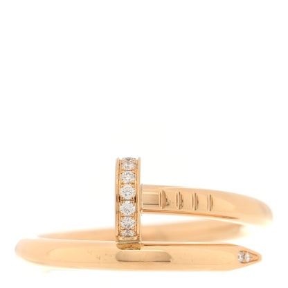 Cartier 18K Yellow Gold Diamond Juste Un Clou Ring 56 7.5 1 of 5