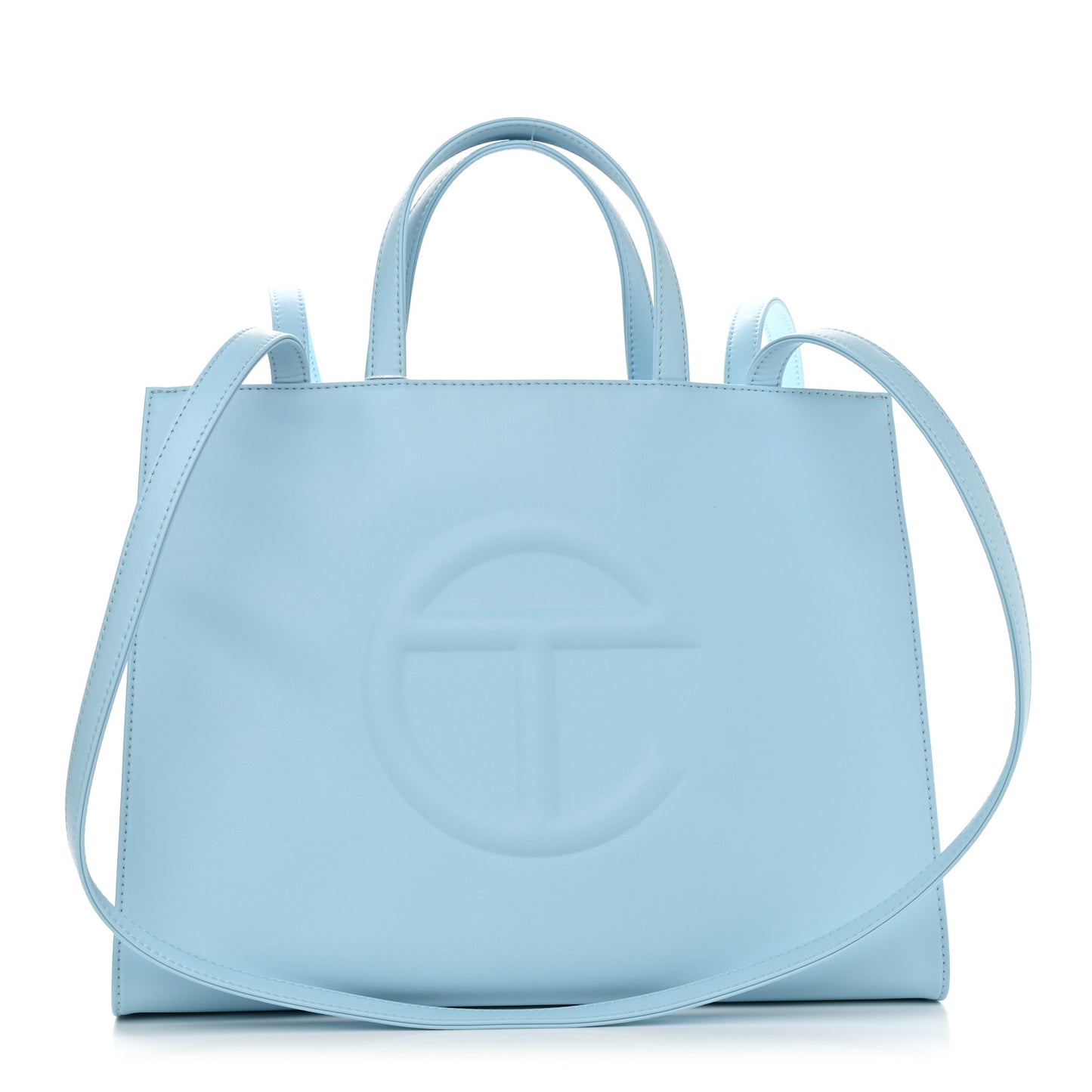Vegan Leather Medium Shopping Bag Pool Blue