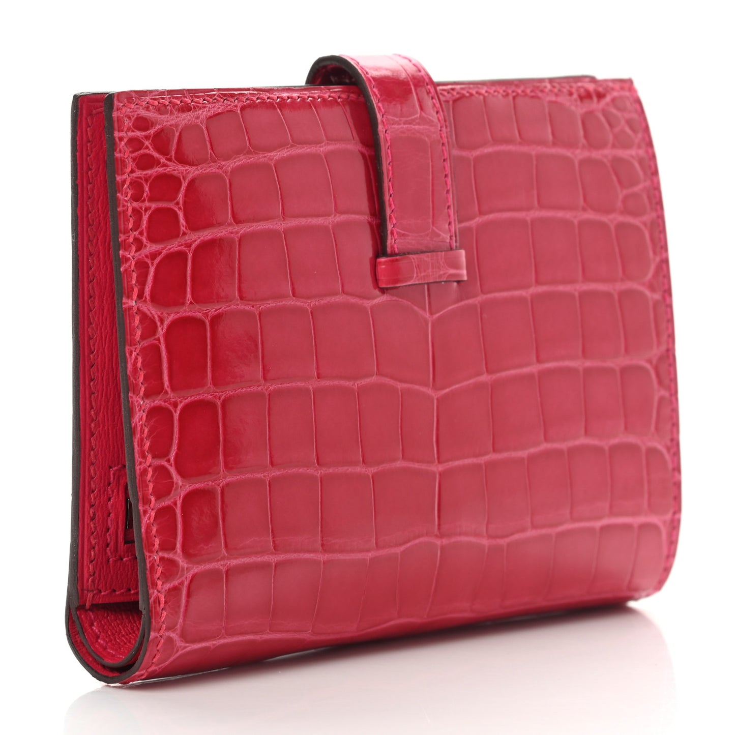 Shiny Alligator Bearn Compact Wallet Rose Extreme