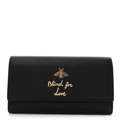 Gucci Calfskin Animalier Continental Wallet Black 1 of 11