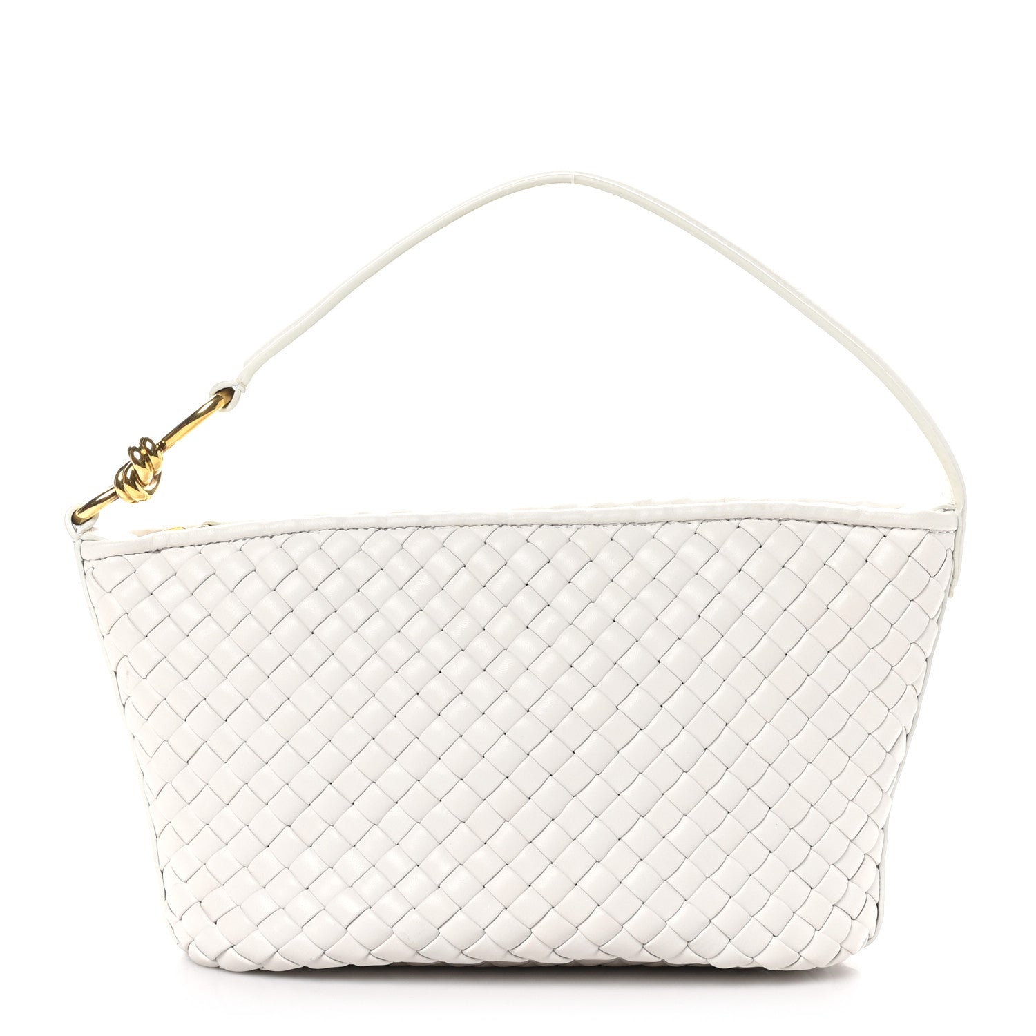 Bottega Veneta Nappa Intrecciato Knot Shoulder Bag White 1 of 9