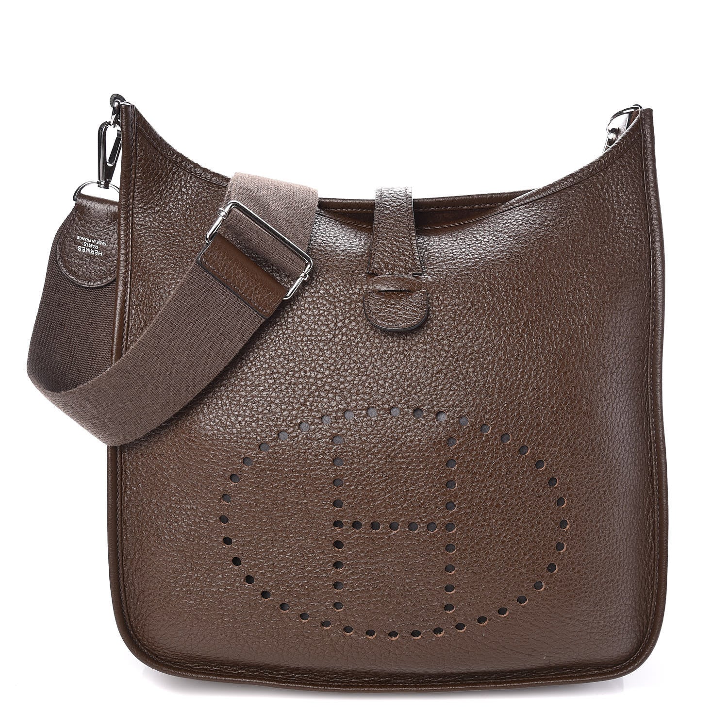 Hermes Taurillon Clemence Evelyne III GM Chocolate 1 of 9