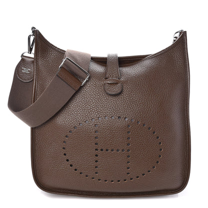 Hermes Taurillon Clemence Evelyne III GM Chocolate 1 of 9