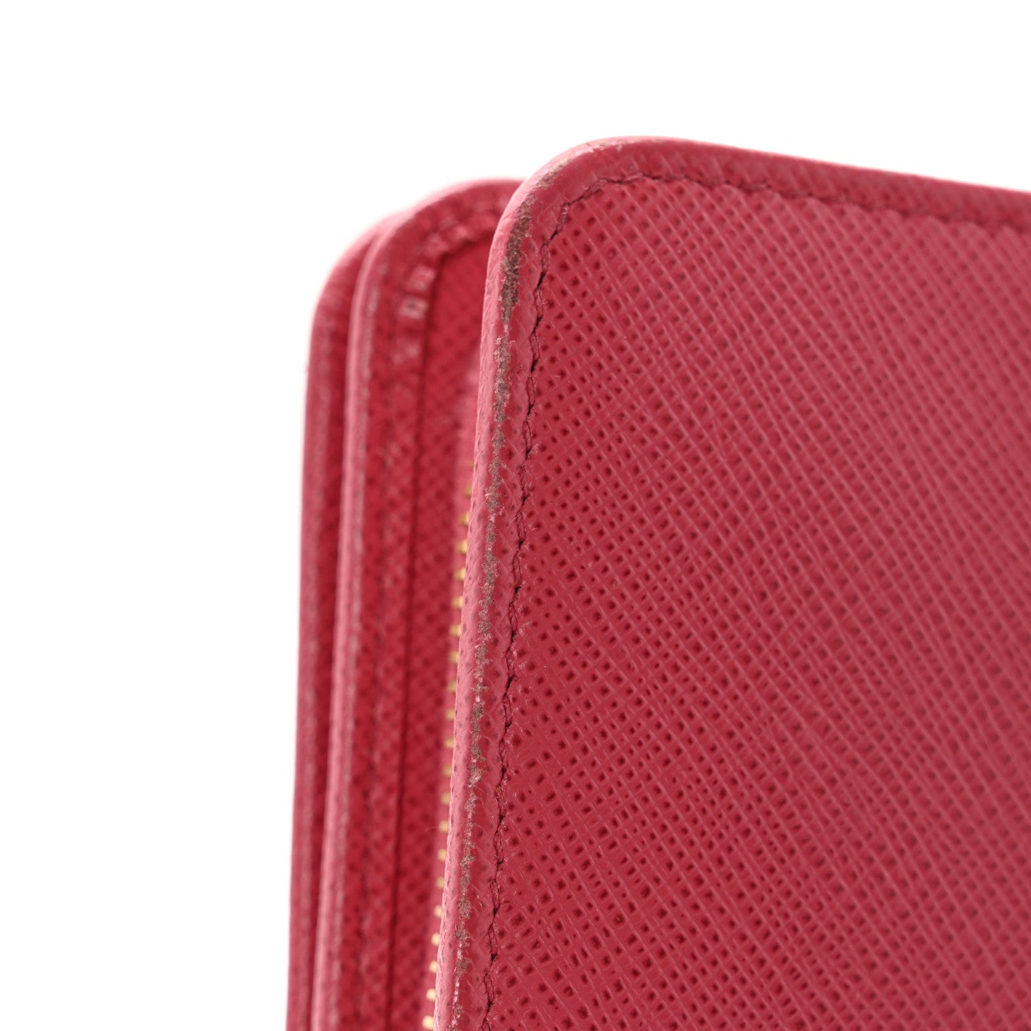 Prada Saffiano Metal Compact Wallet Peonia 9 of 13