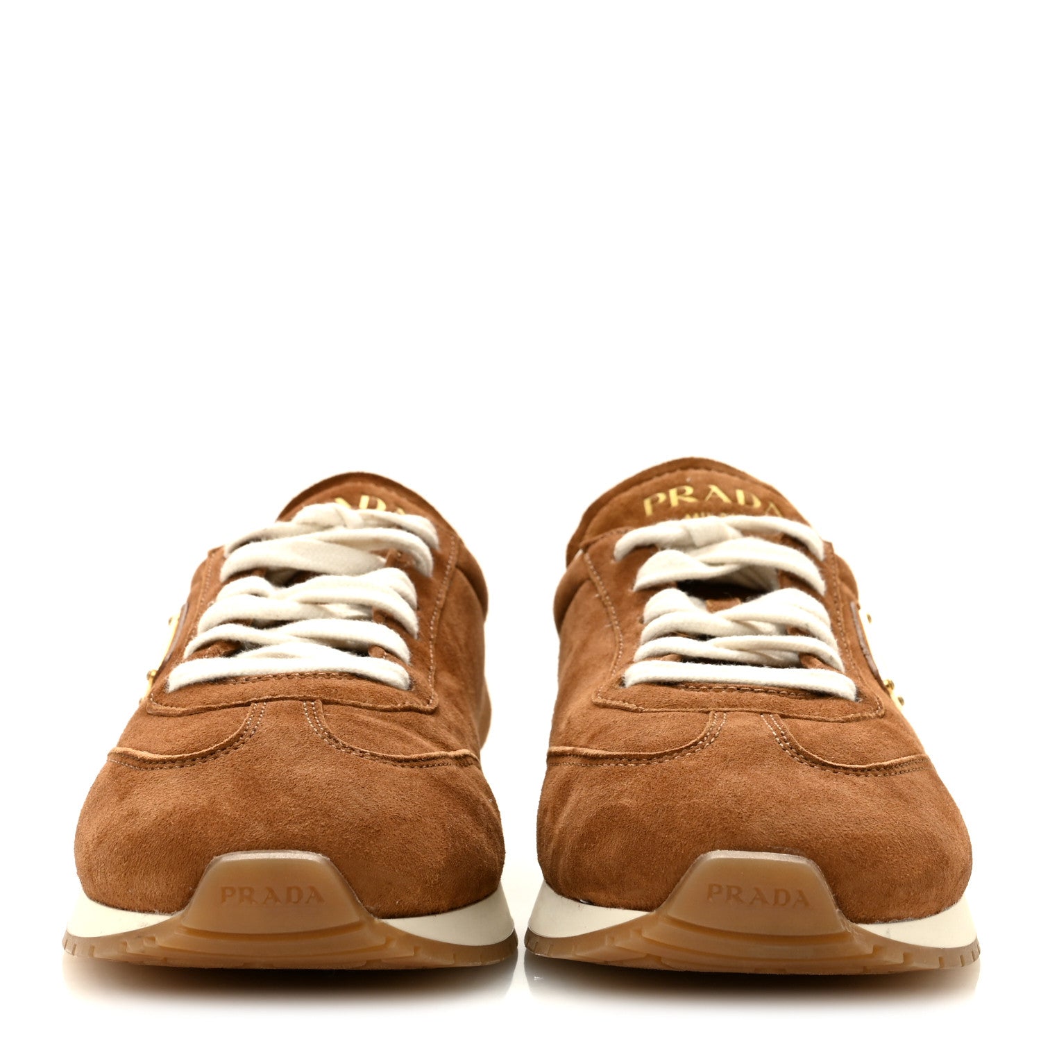 Prada Suede Logo Womens Low Top Sneakers 40 Cocoa Brown 3 of 10