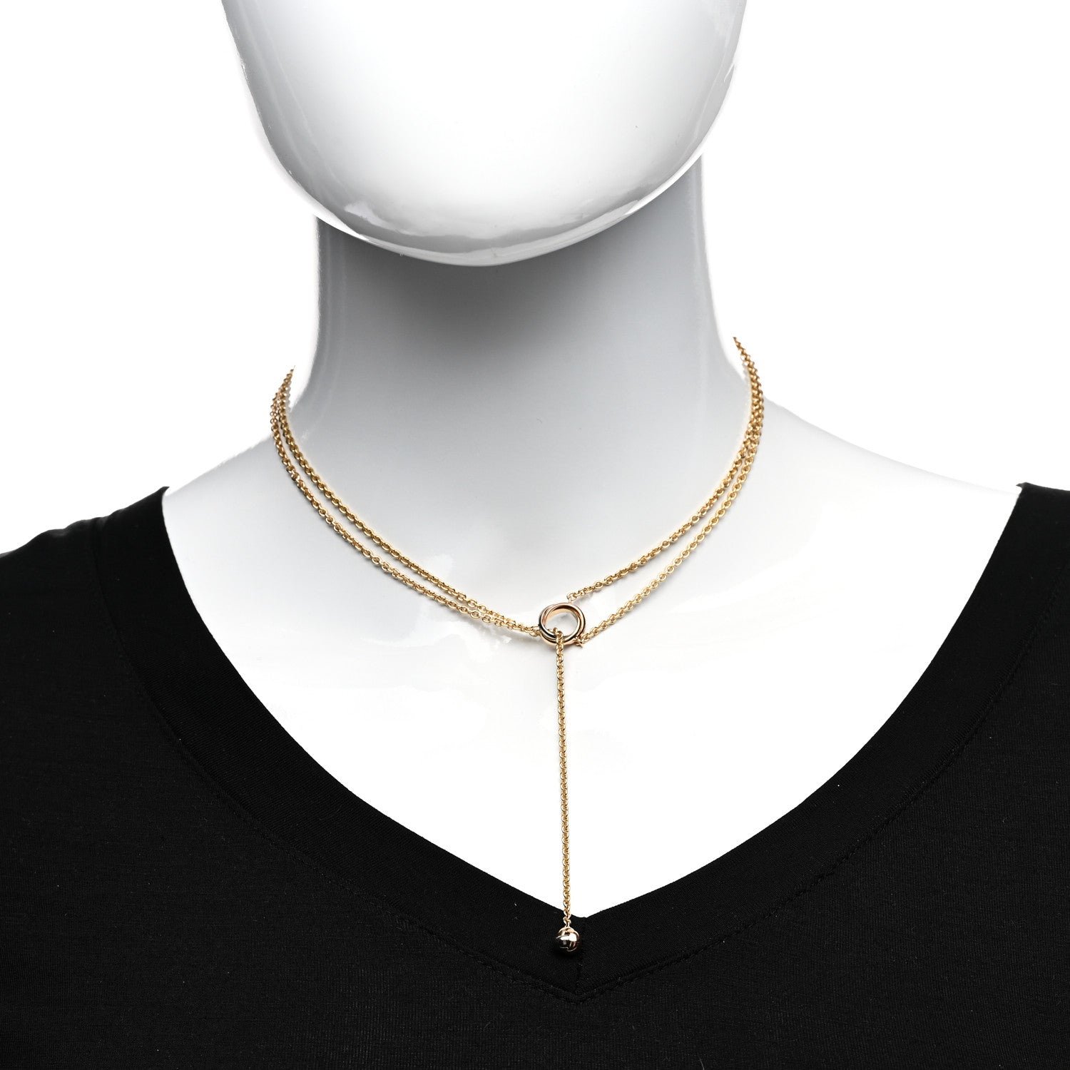 Cartier 18K Pink Yellow White Gold Baby Trinity Pampilles Necklace 2 of 4