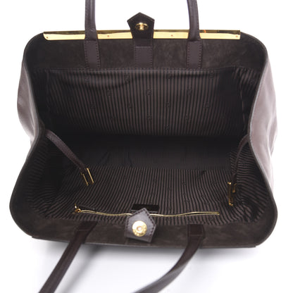 Fendi Vitello Elite Flamingo Large 2Jours Tote Moro Marrone Nocciola 4 of 12