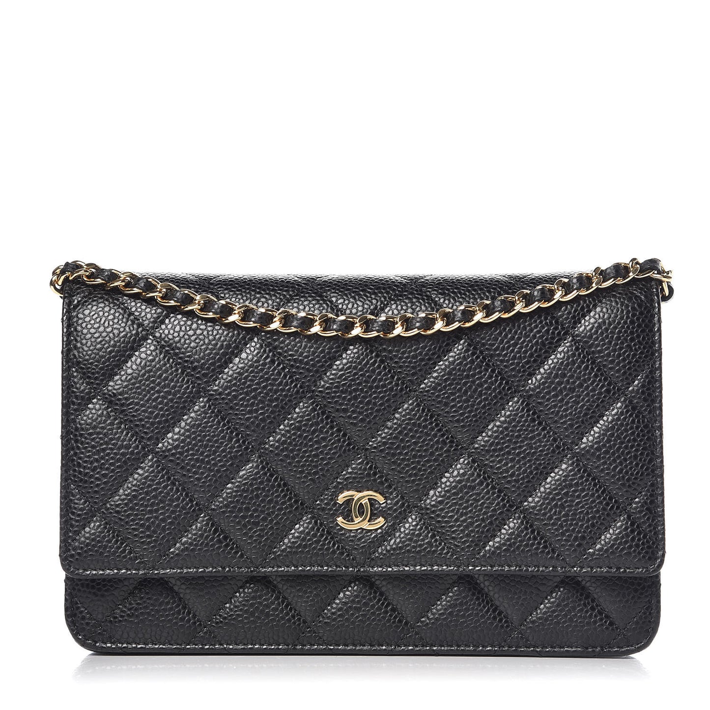 Caviar Quilted Wallet On Chain WOC Black