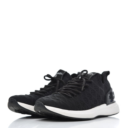 Chanel Fabric Logo Sneakers 39.5 Black 3 of 11
