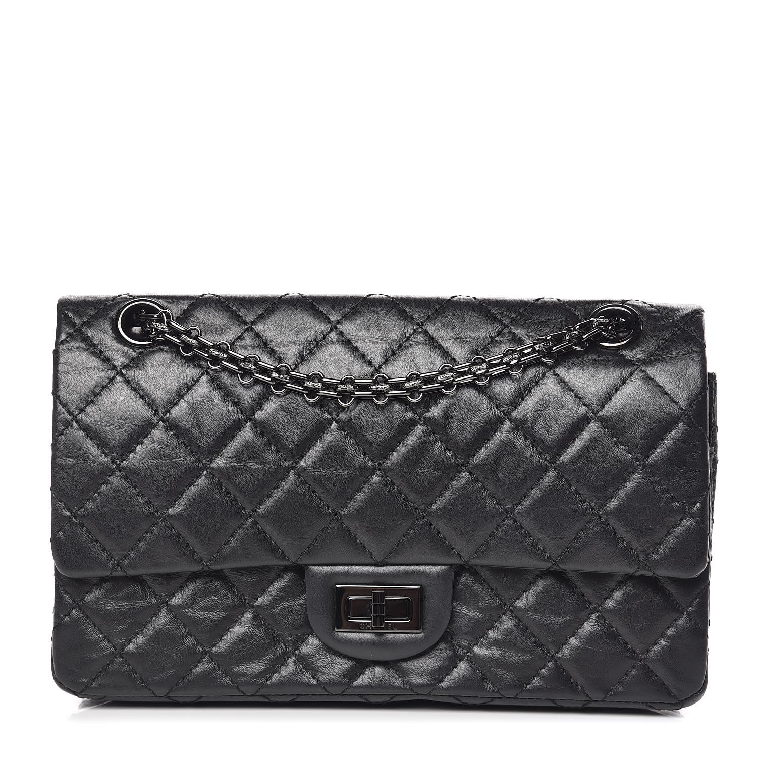 Chanel Aged Calfskin Quilted 2.55 Reissue 225 Flap So Black 1 of 13
