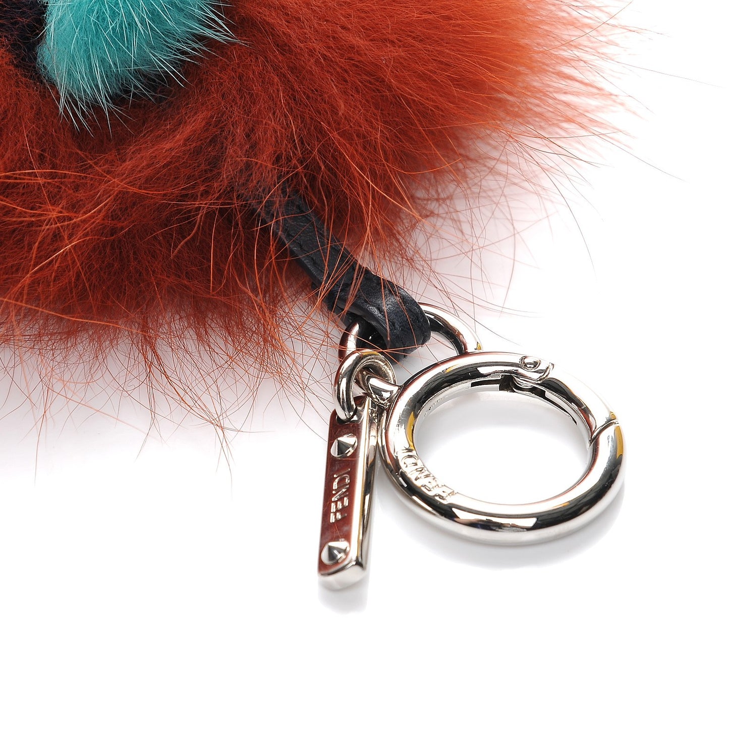 Fox Mink Rabbit Fur Vitello Dolce Blueminous Monster Bag Bug Charm Rust Turquoise