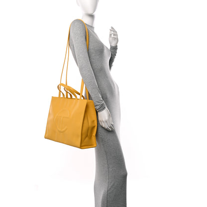 Telfar Vegan Leather Medium Shopping Bag Yellow 2 of 10