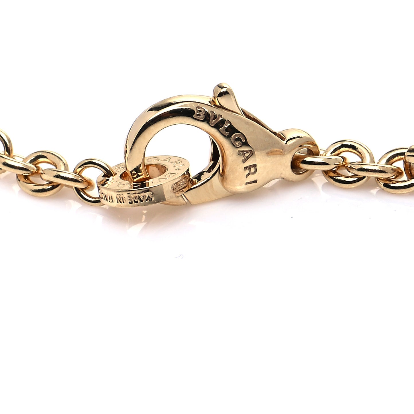 18K Yellow Gold Mother of Pearl Signature Chain Bracelet