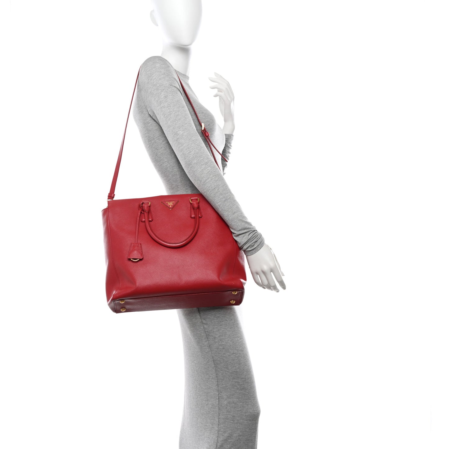 Saffiano Lux Medium Tote Fuoco