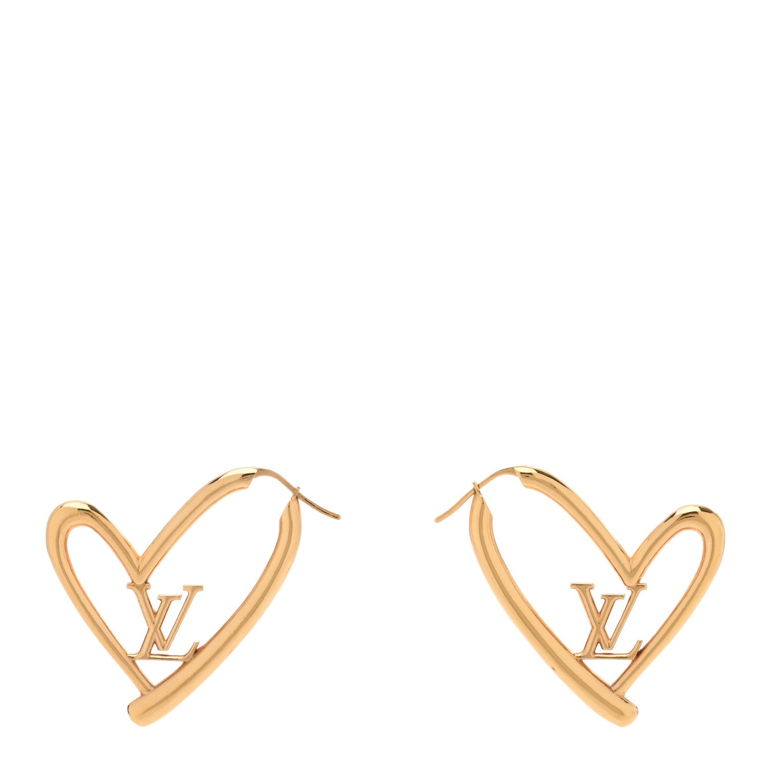 Louis Vuitton Metal Fall In Love Hoop Earrings GM Gold 1 of 4