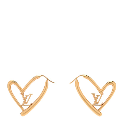 Louis Vuitton Metal Fall In Love Hoop Earrings GM Gold 1 of 4