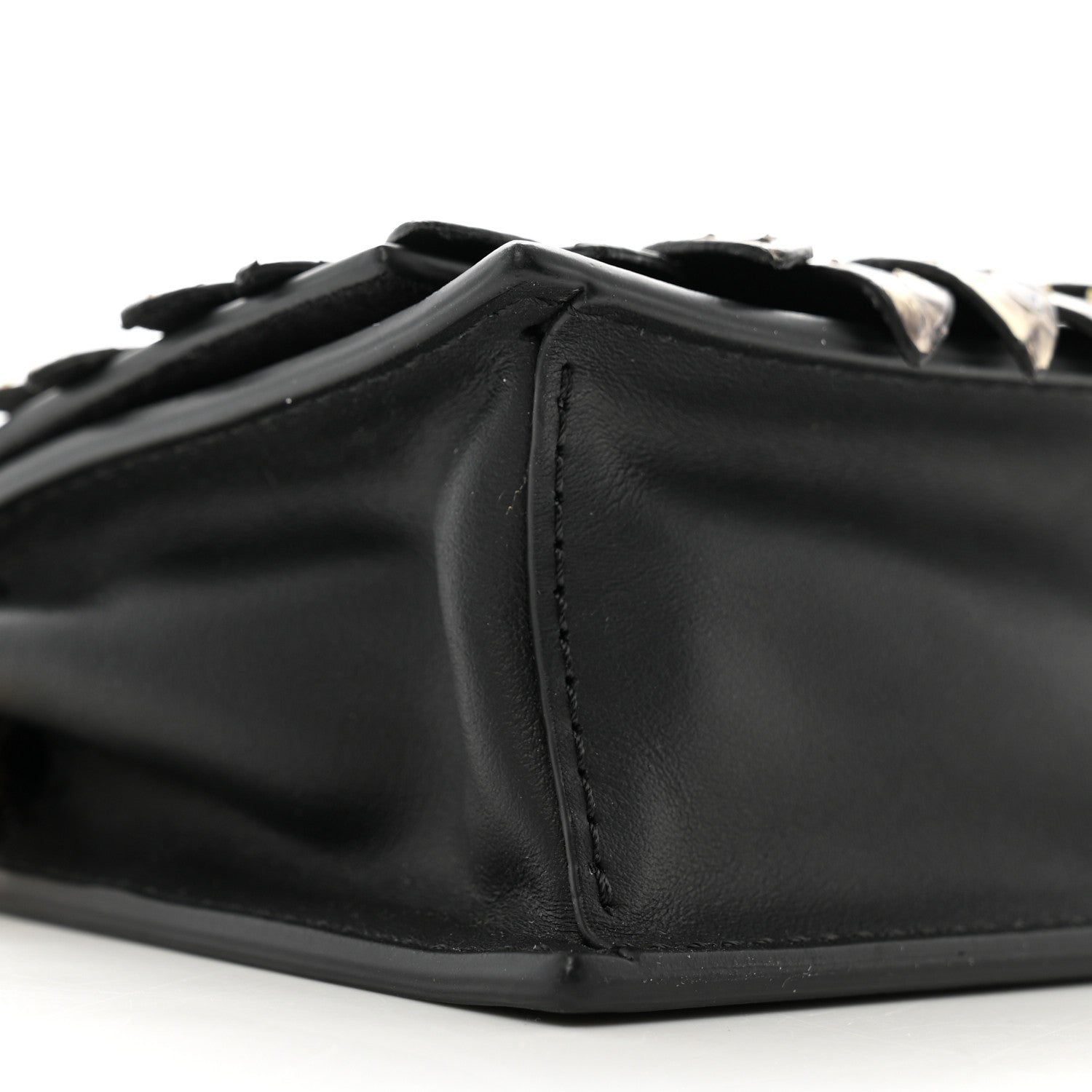 Fendi Vitello Snakeskin F is Fendi Flower Micro Kan I Shoulder Bag Black Multicolor 9 of 11