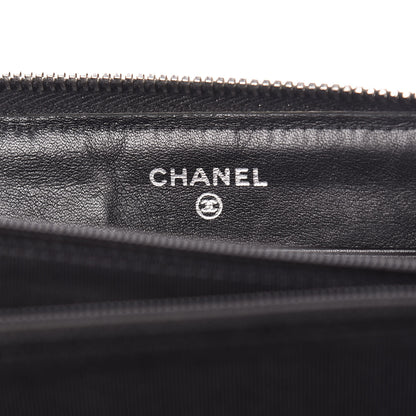 Chanel Patent Quilted Zip Around Wallet Black 6 of 10