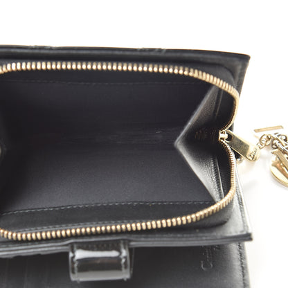 Christian Dior Patent Cannage Lady Dior Eden Wallet Black 6 of 10