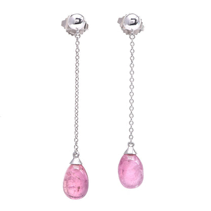 Tiffany 18K White Gold Rubellite Rainbow Drops Earrings 1 of 6
