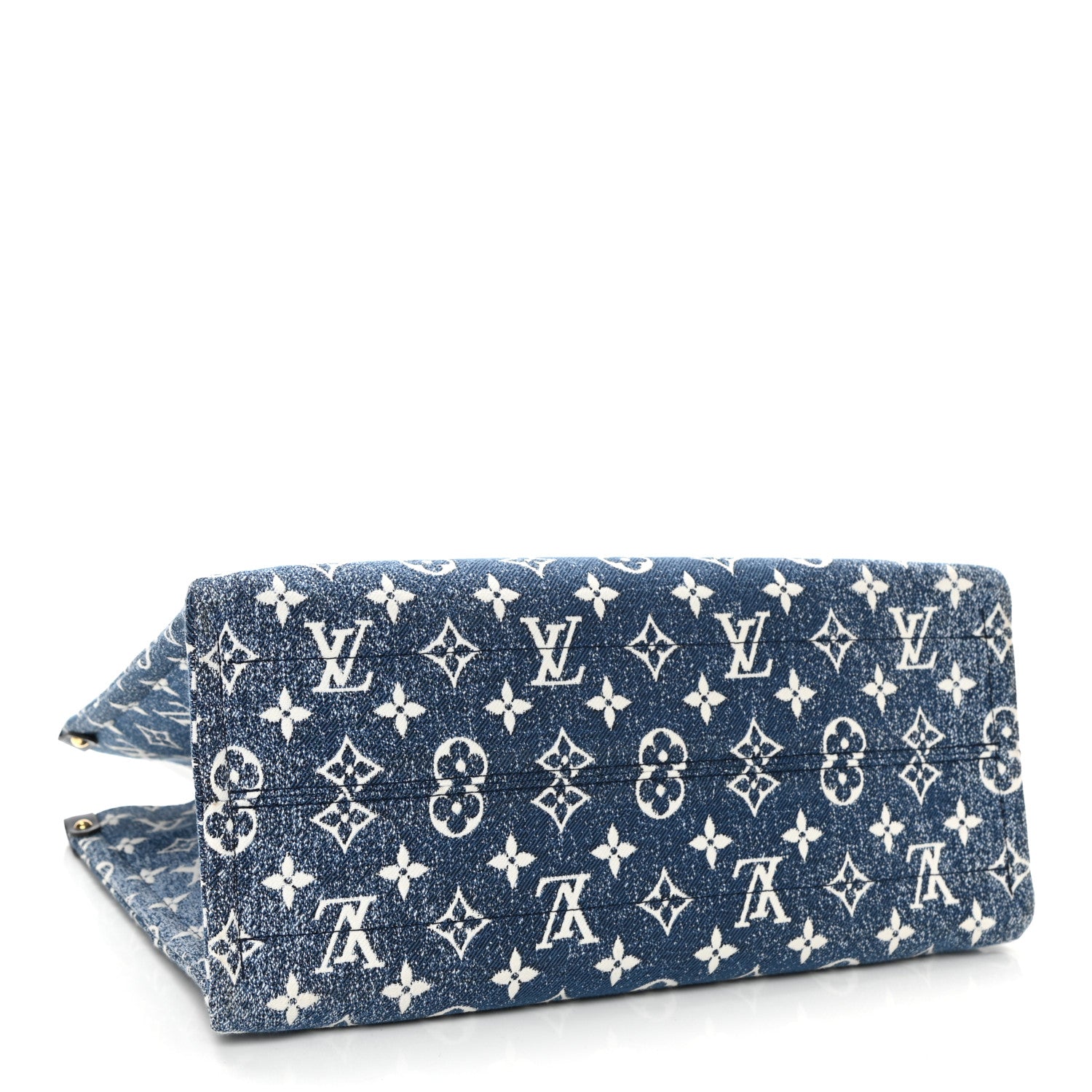 Louis Vuitton Monogram Jacquard Denim Onthego MM Bleu 4 of 8