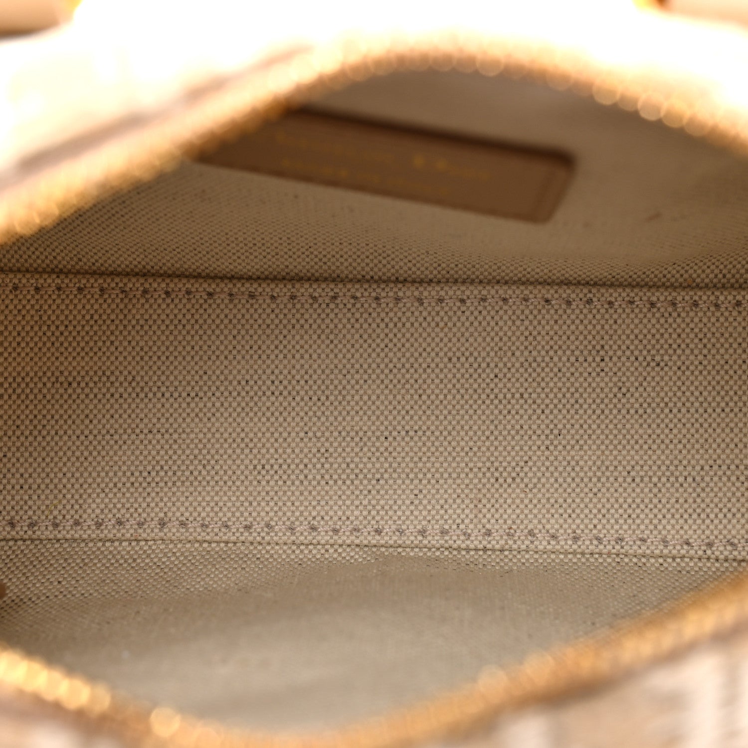 Christian Dior Oblique Chambray Groove 17 Bag Natural 5 of 13