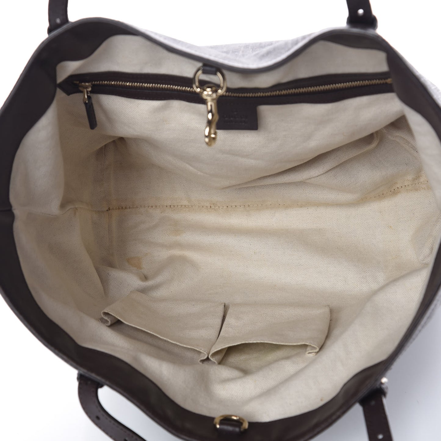 GG Supreme Monogram Medium Nice Tote Dark Brown