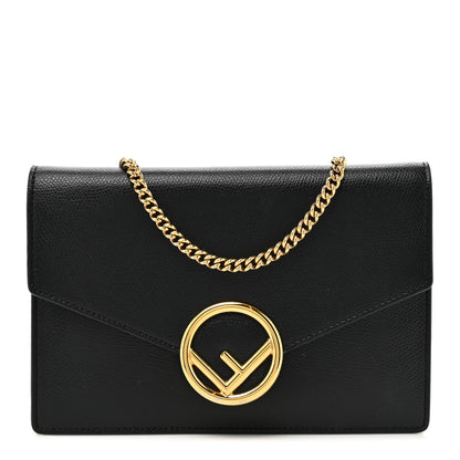 Fendi Lucido F is Fendi Medium Envelope Wallet on Chain Black 1 of 11