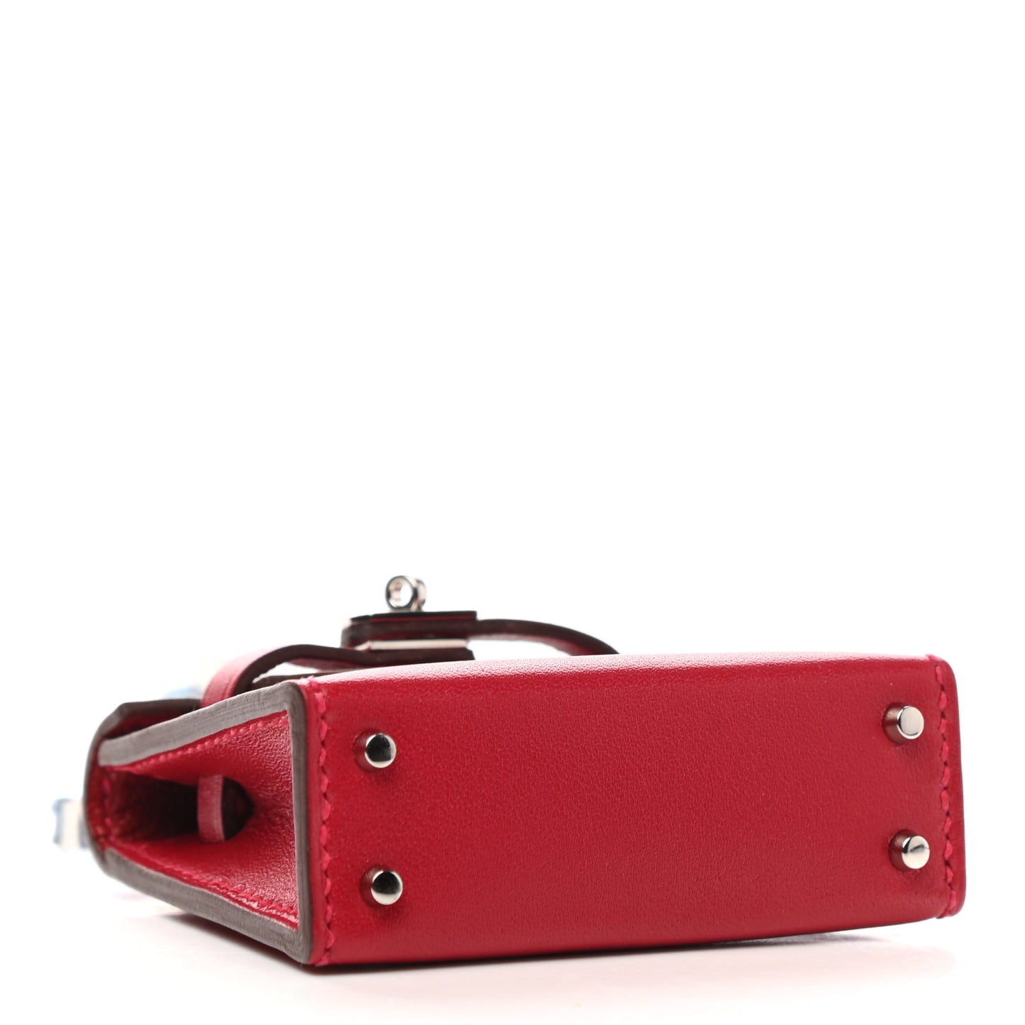Tadelakt Mini Kelly Twilly Bag Charm Rouge Vif