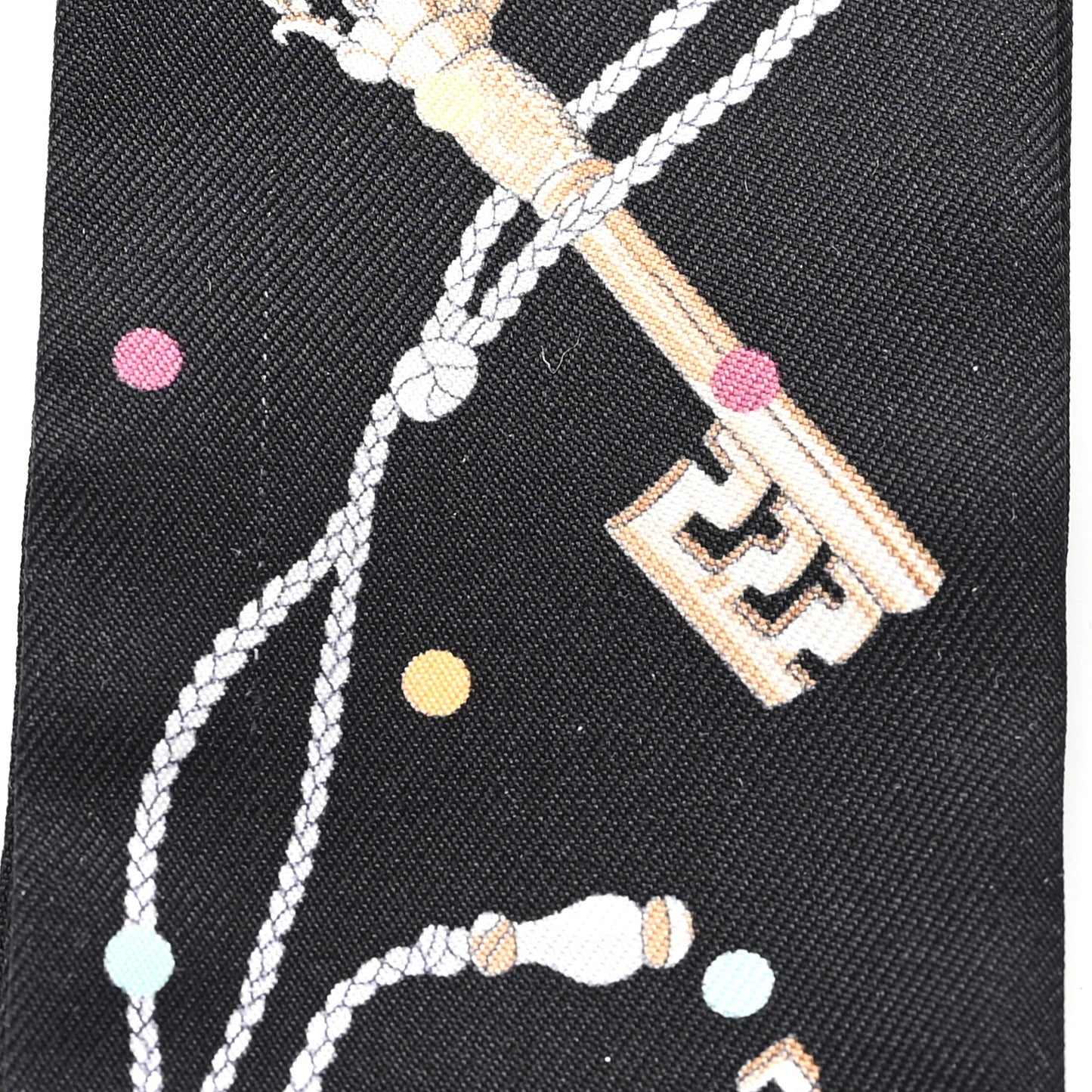 Silk Les Cles A Pois Twilly Black Beige Rose Multicolor