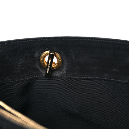 Saint Laurent Suede Monogram Cassandre Shopper Black 20 of 30