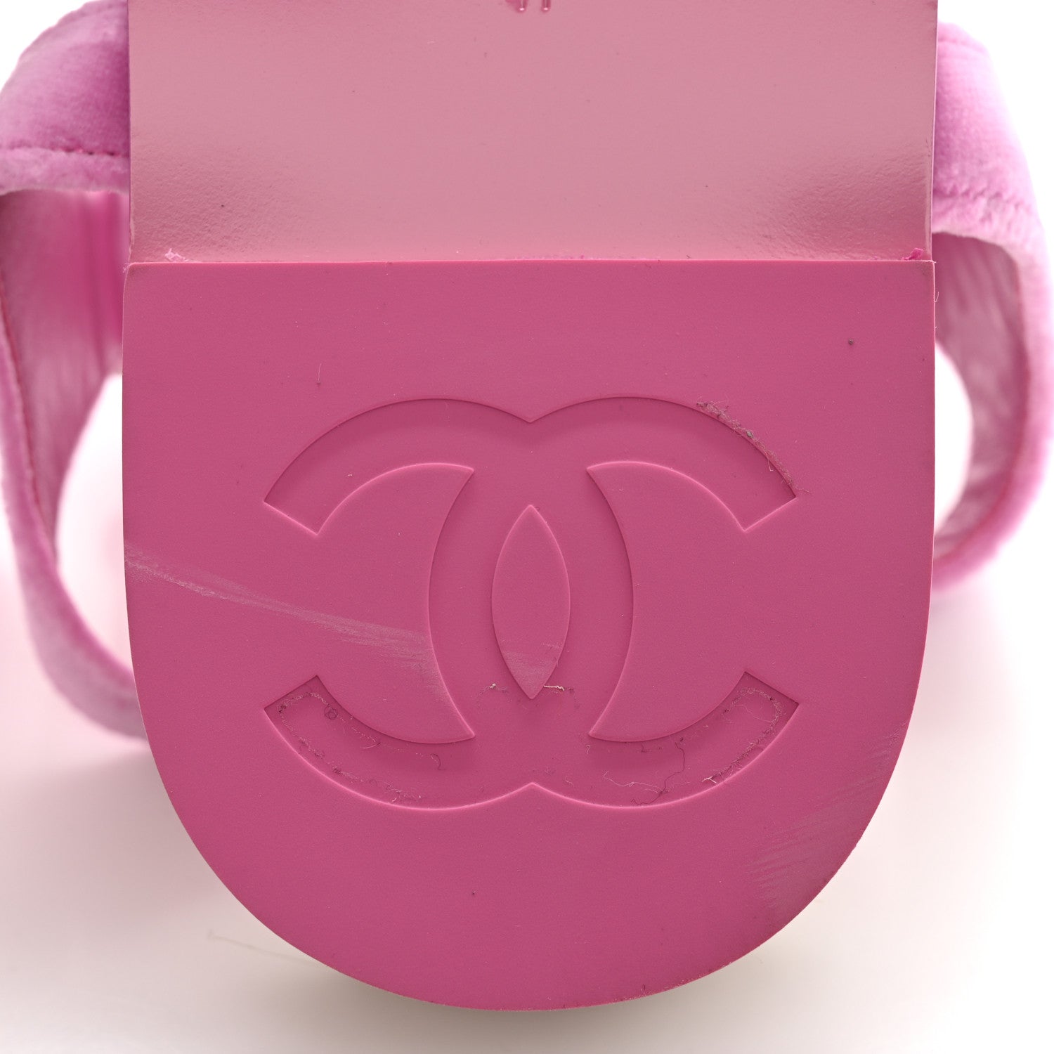 Chanel Velvet CC Flat Sandals 41 Pink 6 of 10