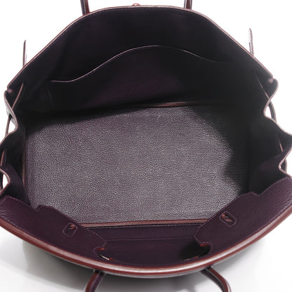 Hermes Taurillon Clemence Birkin 35 Raisin 23 of 58