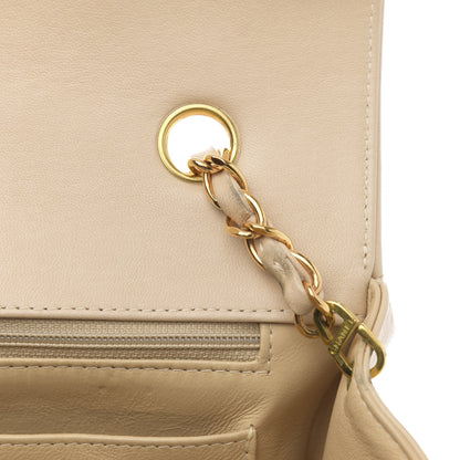 Chanel Lambskin Quilted Medium Single Flap Beige 15 of 17