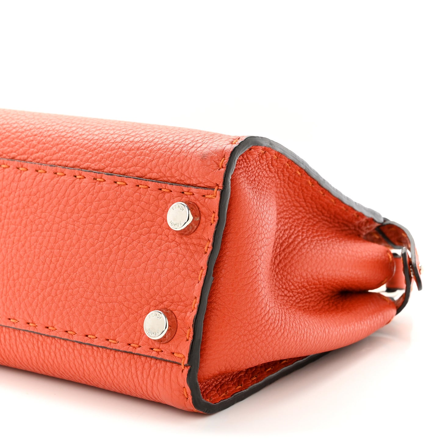 Cuoio Romano Selleria Mini Peekaboo Iconic Satchel Dark Orange