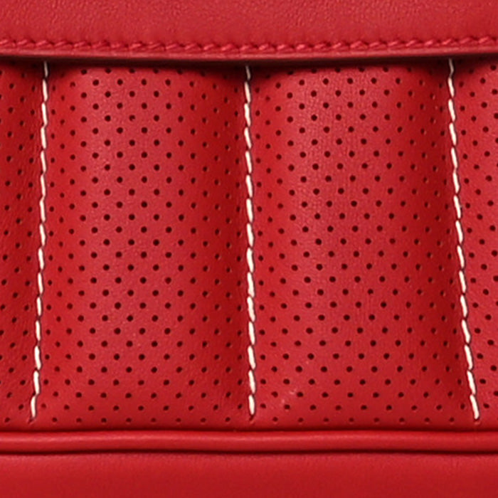 swatch of hermes vermillion in swift FASHIONPHILE