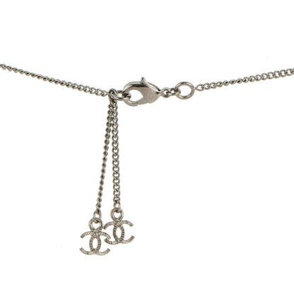 Chanel Enamel Pearl CC Pendant Necklace Silver 4 of 5