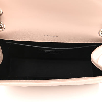 Saint Laurent Grain De Poudre Textured Mixed Matelasse Medium Triquilt Monogram Satchel Marble Pink 5 of 12