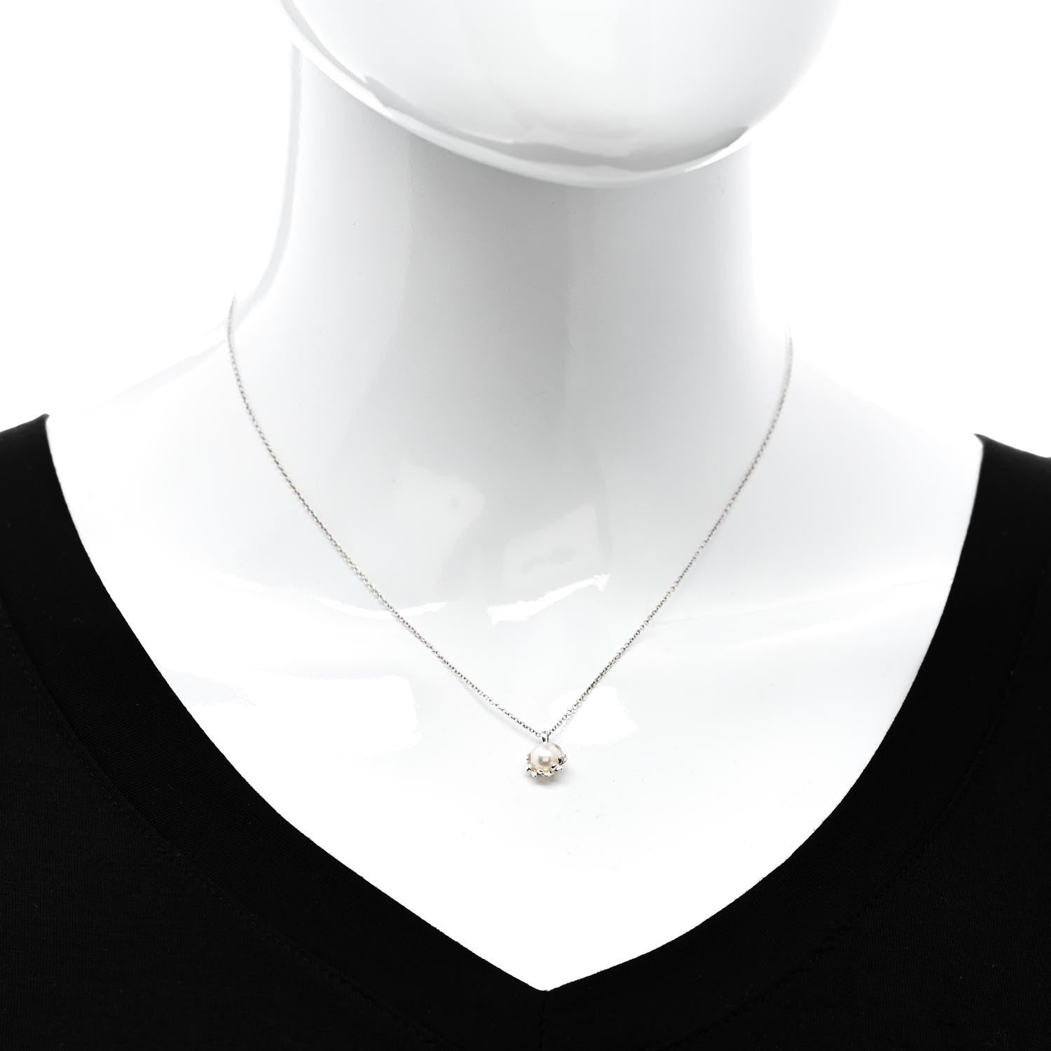 Tiffany Sterling Silver Pearl Paloma Picasso Olive Leaf Pendant Necklace 2 of 5