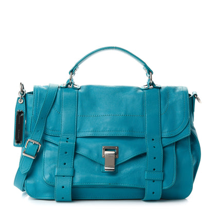 Proenza Schouler Lambskin Medium PS1 Satchel Turquoise 1 of 8