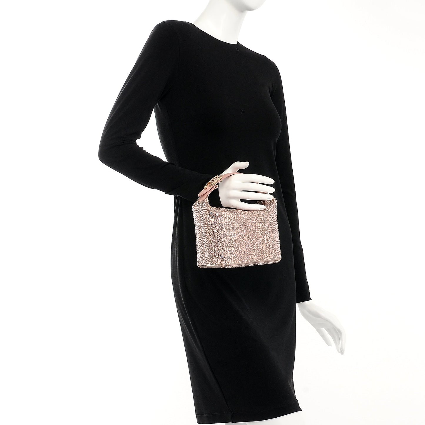 Crystal Strass Mini Hamptons Hobo Pink