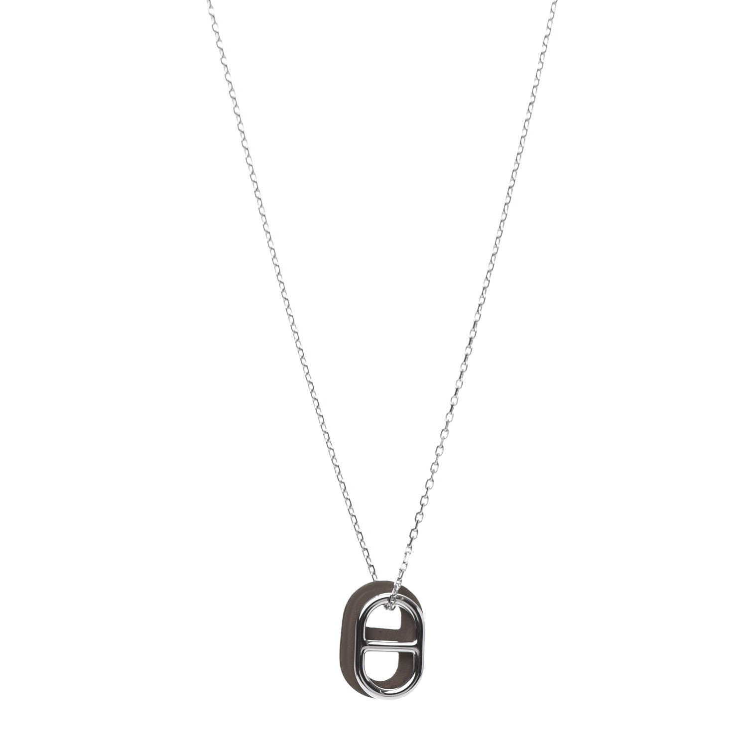 Hermes Swift O'Maillon Pendant Necklace Etoupe 1 of 8