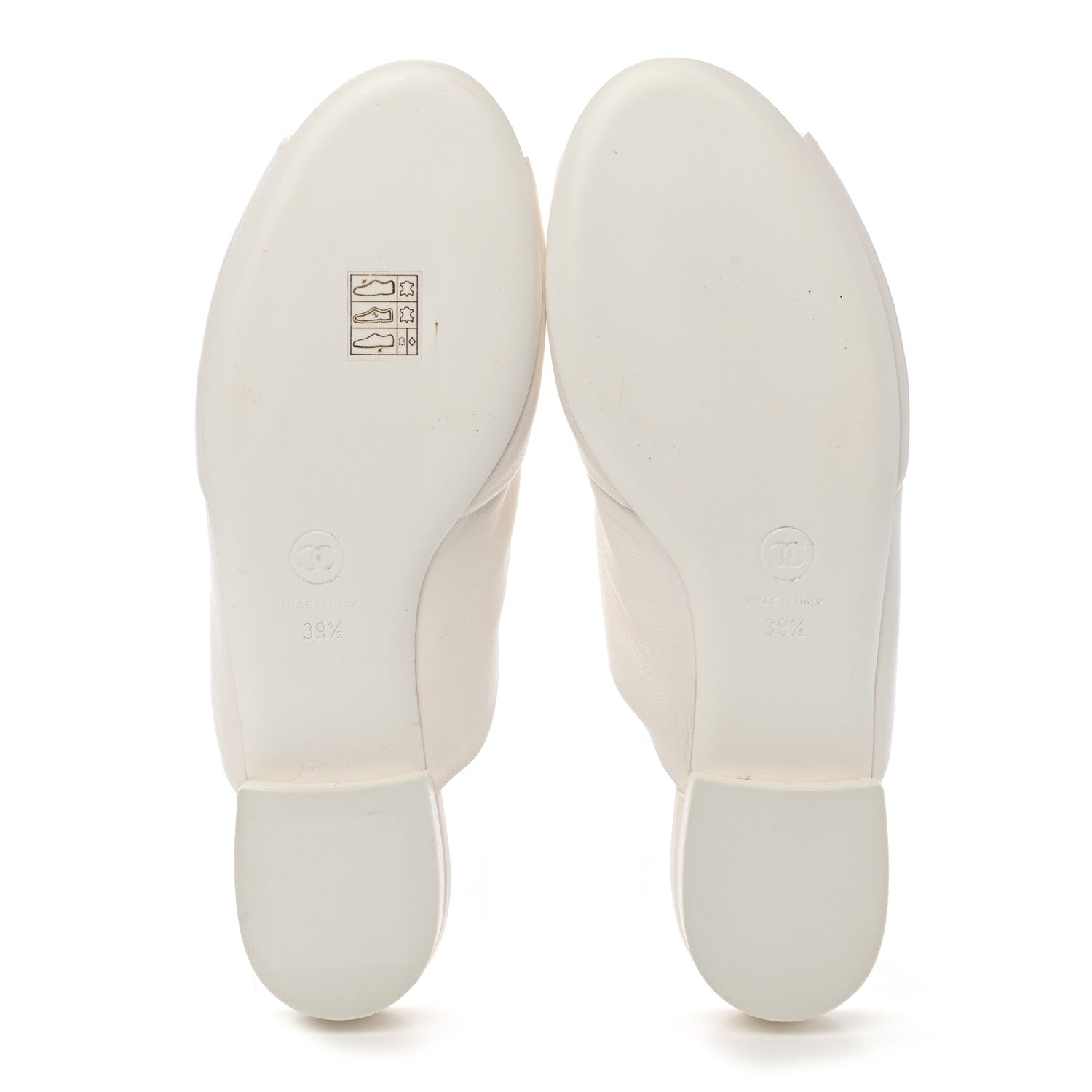 Chanel Lambskin Pearl Bow CC Flat Sandals 39.5 White 5 of 15