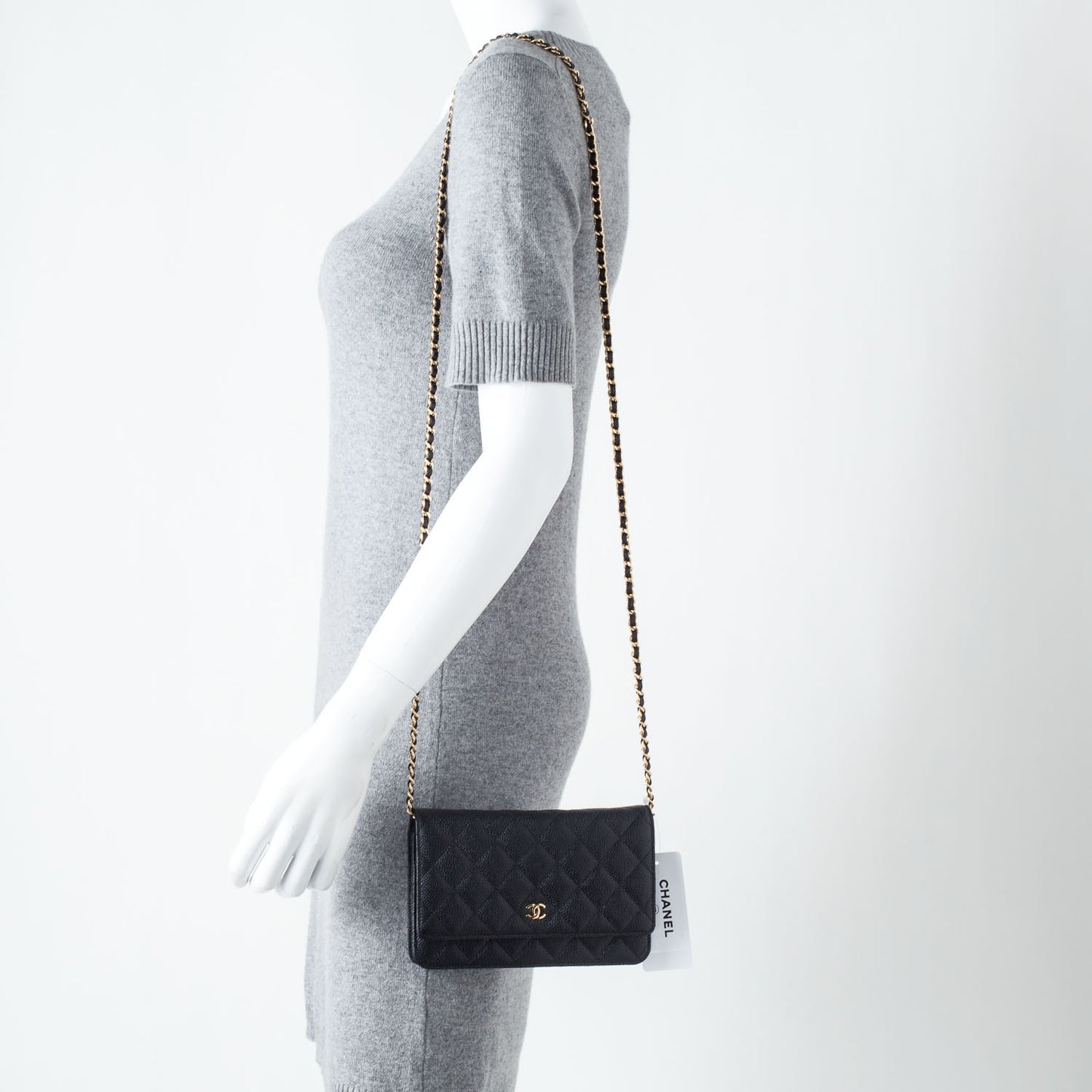 Caviar Quilted Wallet On Chain WOC Black