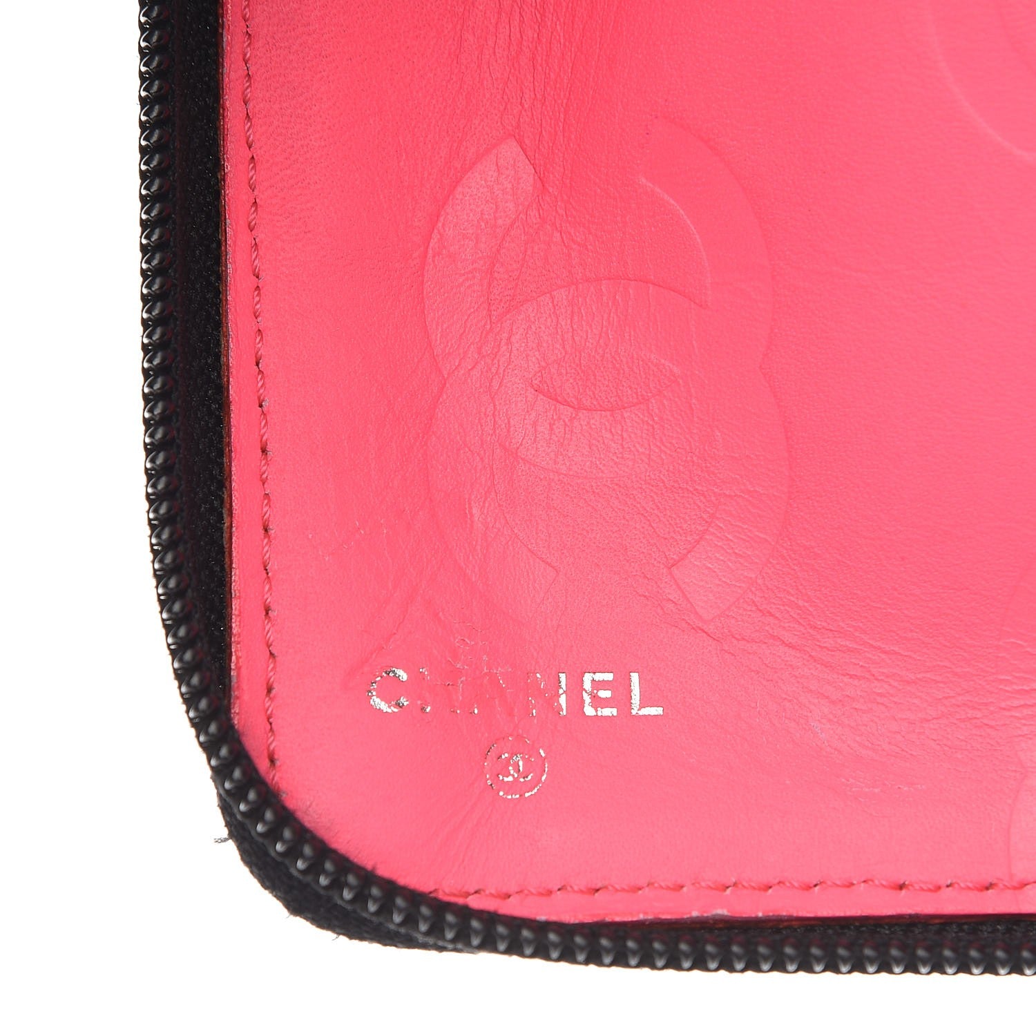 Chanel Calfskin Cambon Zip Around Organizer Wallet Black White 6 of 14