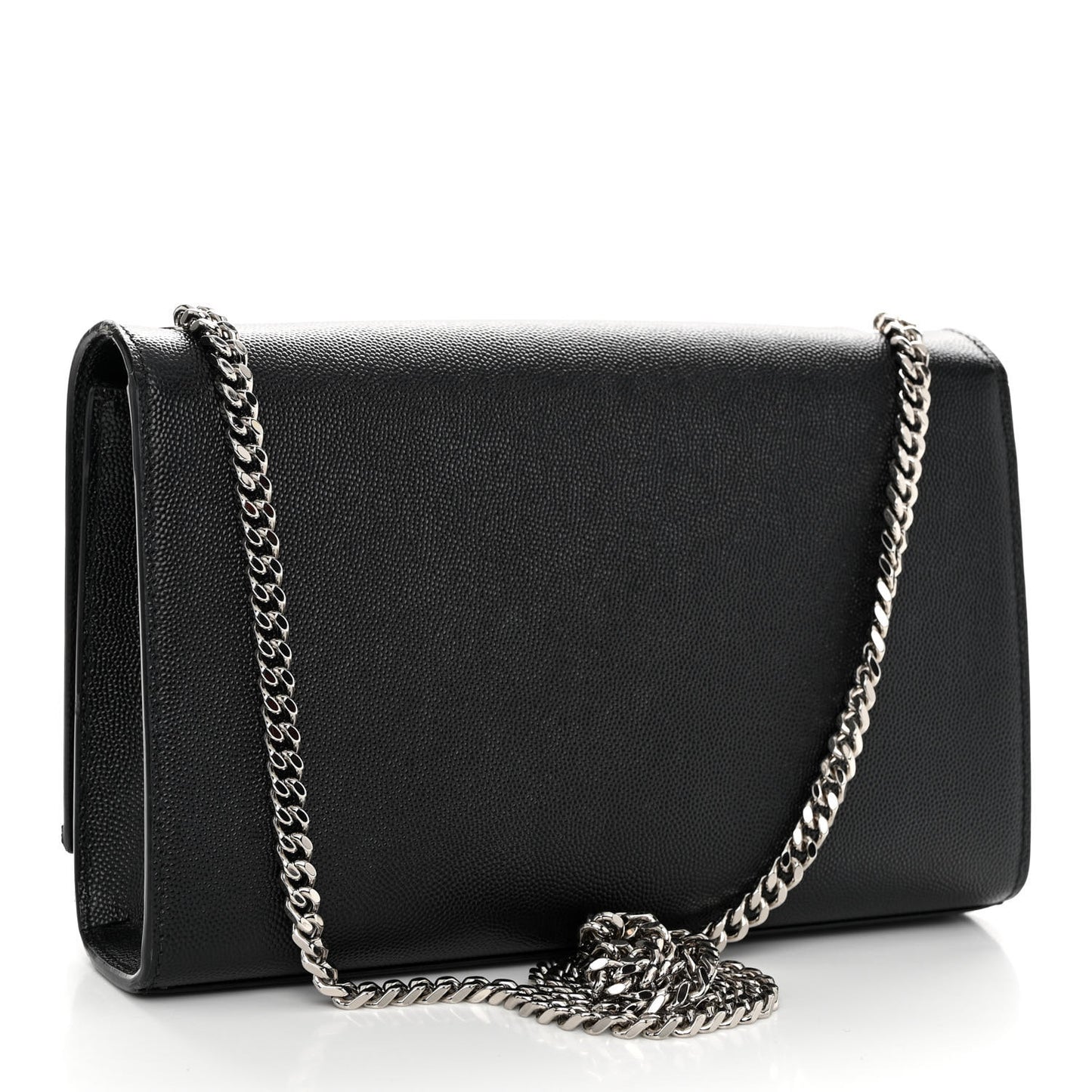 SAINT LAURENT Grain De Poudre Medium Classic Monogram Kate Satchel Black